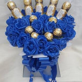 Luxury Blue Ferrero Rocher Chocolates Bouquet - Sweet Gift Hamper