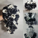 Black Rose Calla Lily Bridal Wedding Bouquet Accessories
