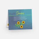 Greeting Card (1-pc) - Senses - blank inside, blue, yellow, green, sunflower