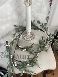 Green Leaves And White Berries Garland Holiday Decor New 51???
