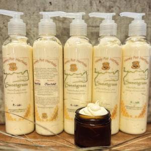 Hand and Body Lotion, Sweetgrass, made with herb infused oils, Sweetgrass Hydrosol and natural scents, 8oz