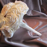 Wedding Bouquet - Ivory Fabric Flower Bouquet - Bridal Wedding Bouquet  fabric flower bouquet