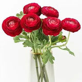 Artificial Ranunculus Flowers with Real Touch Stem, Silk Ranunculus Flowers(6