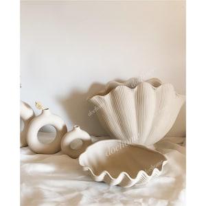 oyster vase set , vase set , large ceramic vases gift set , christmas gift , seashell gift , new house gift , great christmas gift