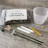 Orchid repotting kit with fine fir bark mix and 4" clear round slotted pot,  Miltonia and Epidendrium repotting, Seedling orchid repotting