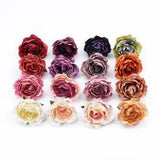 Artificial Silk Minimalist Flower Heads Roses Peonies Floral Wreath Decors 10pcs