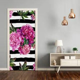 3D Home Art Door Wall Self Adhesive Removable Sticker Flowers Plants Peonies