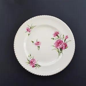 Johnson Bros, PINK CARNATIONS, Old English Dinner Plates, 9in, Set of 4, England