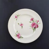 Johnson Bros, PINK CARNATIONS, Old English Dinner Plates, 9in, Set of 4, England