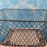 Rectangular metal orchid wire basket set of 2 vinyl coated white and black