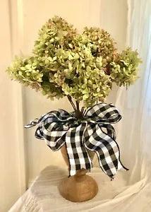 Dried Hydrangea Bouquet w/ 10 Stems Green Pink Limelight Mophead Hydrange