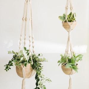 Hanging planter / Macrame Rattan Plant Hanger with pot / macrame plant hanger