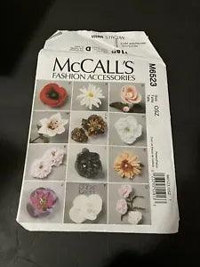 McCalls 6523 Fashion Accessories Fabric Felt Flowers Rose Peony Poppy
