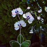 Stained glass flower Orchid White Butterfly XL Iridescent ??? Suncatcher  3D, plant, Wedding Christmas Gift  Outdoor and gardening decor