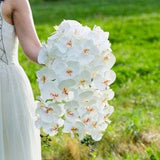 Cascade wedding bouquet,  White orchid bridal bouquet, White cascade bouquet, White Wedding bouquet, Tropical orchid wedding bouquet
