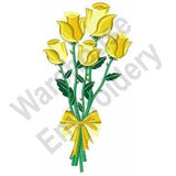 Yellow Roses - Machine Embroidery Design, Wedding Roses Embroidery Pattern, Yellow Rose Bouquet Embroidery Design