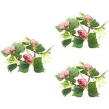 pillar candle holder peony flower wreath 3 Count Candle Garland Garlands Decor