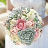 Real Touch Artificial Peonies Roses Succulents Babys Breath Bridal Bridesmaids Bouquets Prom Cascade Bouquet Wedding Centerpiece Arch Flower