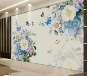 3D Blue Peony Flower 23559NA Wallpaper Wall Murals Removable Wallpaper Fay