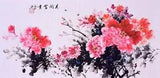 Fortune Peony flowers-ORIENTAL ASIAN FINE ART CHINESE WATERCOLOR PAINTING