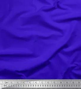 Soimoi Blue Velvet Fabric Leaves & Peony Floral Printed Craft Fabric-JRL