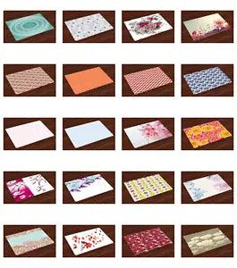 Fabric placemat set of 4 with assorted floral prints in multicolor patterns