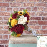 Wood Flower Bouquet- Radiance Collection- Wood Flower Bouquet, Red Rose Bouquet, Sunflower Bouquet