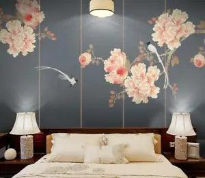3D Peony Flower Bird 24353NA Wallpaper Wall Murals Removable Wallpaper Fay