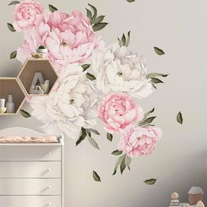 Peel&Stick 28 Piece Peony Flowers Wall Decal Set Peonies Floral Self Adhesive Wall Sticker