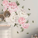 Peel&Stick 28 Piece Peony Flowers Wall Decal Set Peonies Floral Self Adhesive Wall Sticker