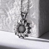 Sunflower Necklace in 925 Sterling Silver, Nature Flower Necklace to Wife, Delicate Necklace Pendant to Husband, Dainty Pendant, Family Gift