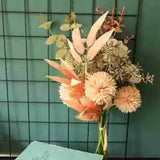 5 Heads Flower Artificial Dandelion Peony Hybrid Bouquet Fake Flowers for...