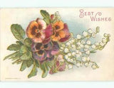 NEW LISTINGPre-Linen LILY OF THE VALLEY WITH POPPY FLOWERS : make an offer k4832
