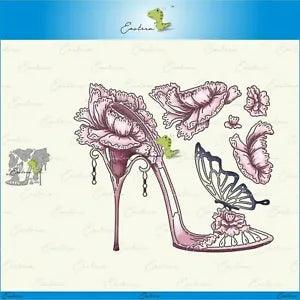 Carnation Flower High Heel Shoe Mold Cutting Dies Die Cut Scrapbooking Card