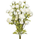 White Mini Ranunculus Bush, White Mini Ranunculus, Faux White Ranunculus, Fake Mini Ranunculus, White Fake Flowers, White DIY Flowers