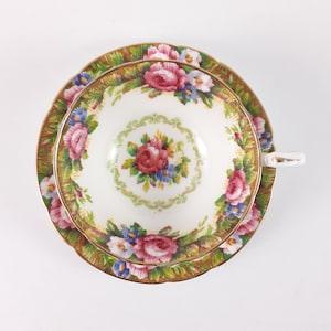 Paragon Tea Cup and Saucer Set with Tapestry Rose Pattern, Vintage Bone China
