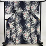 Komon Kimono Silk Japan Length 161Cm, Sleeve 62Cm, Lining, Peony, Flowers, Shadi