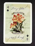 1 x playing card Language flower Pink Carnation - Encouragement ?? 4 Spades