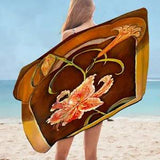 Floral Art Tiger Lilies Flowers Microfiber Beach Towel