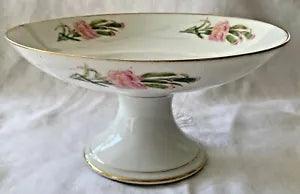 1890 s CFH HAVILAND Compote Carnations Pink Flowers Gold Trim Ornate Victorian