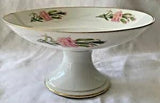 1890 s CFH HAVILAND Compote Carnations Pink Flowers Gold Trim Ornate Victorian