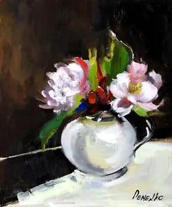 Demenko Natalia peonies Flowers Oil painting UKRAINE 8*10