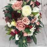 Cascade wedding bouquet, Cascade bridal bouquet, Dusty Rose bouquet, Burgundy & dusty rose bouquet, Mauve bouquet, Waterfall bouquet