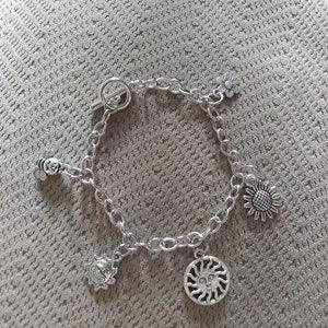 Sun/flowers themed charm bracelet