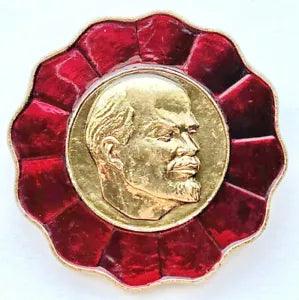 USSR SOVIET PIN BADGE. LENIN. CARNATION. CLOVE PINK. FLOWER