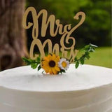 Mr & Mrs Sunflower Cake Topper for Bride Groom Wedding Cake