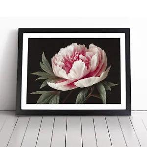 Grand Peony Flower Framed Wall Art Poster Print Home Decor Picture Large