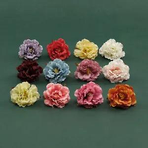 6/260PCS Artificial Silk Flower Head 12Colors Fake Peony For DIY Crafts Decor