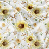 Printed Cuddle Minky sunflower watercolor Print - minky fabric by the yard