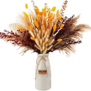 100 Pcs Home Boho Decor Bouquet Dried Flowers Pampas Grass V6R9